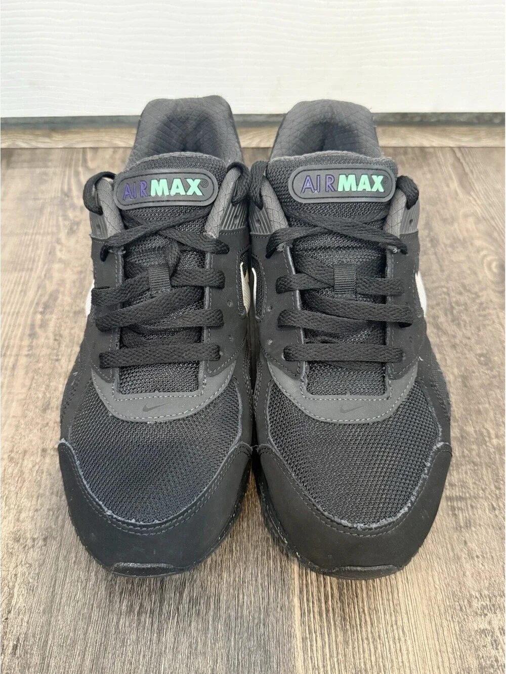 Nike Air Max Ivo Shoes Mens 7.5 Black Purple Athletic Sneakers 580518-005